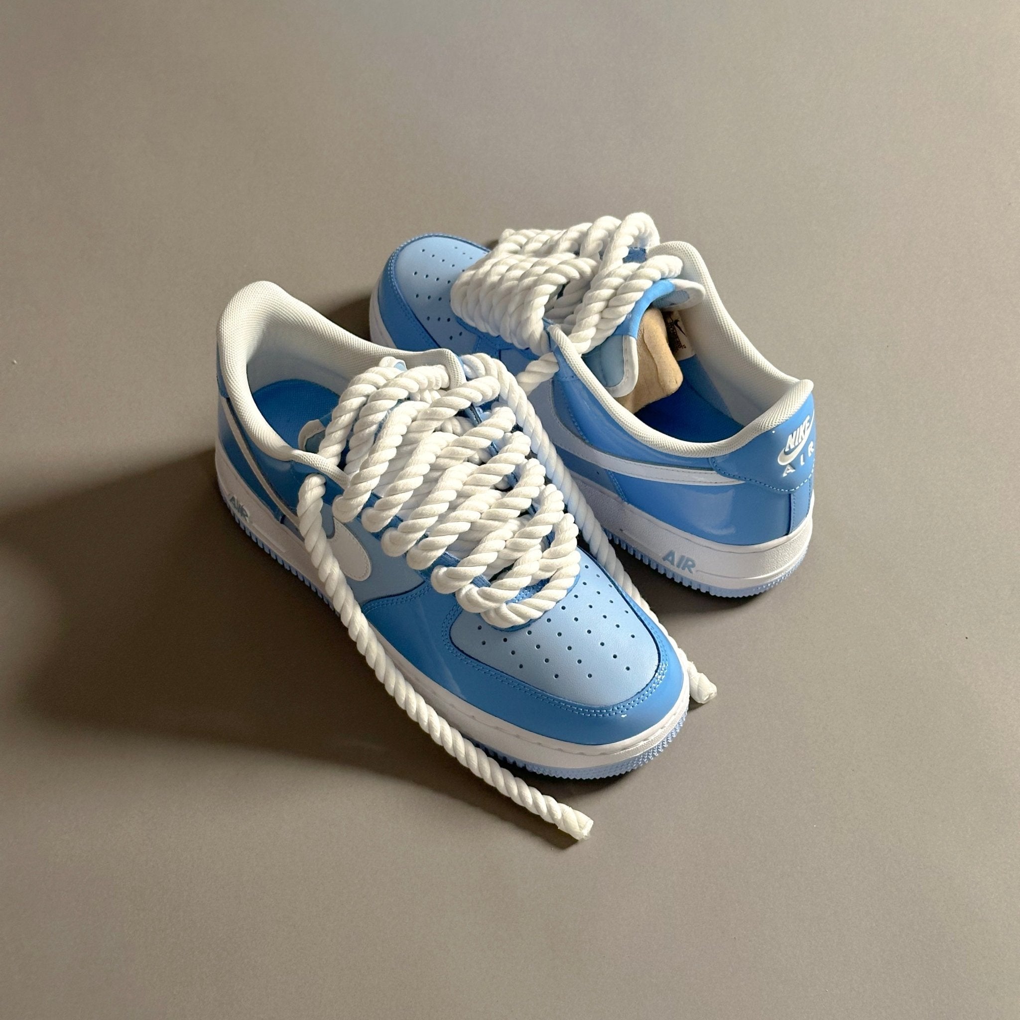 Nike Air Force 1 Patent Sky "Rope Laces White" V2 - EV8 Style